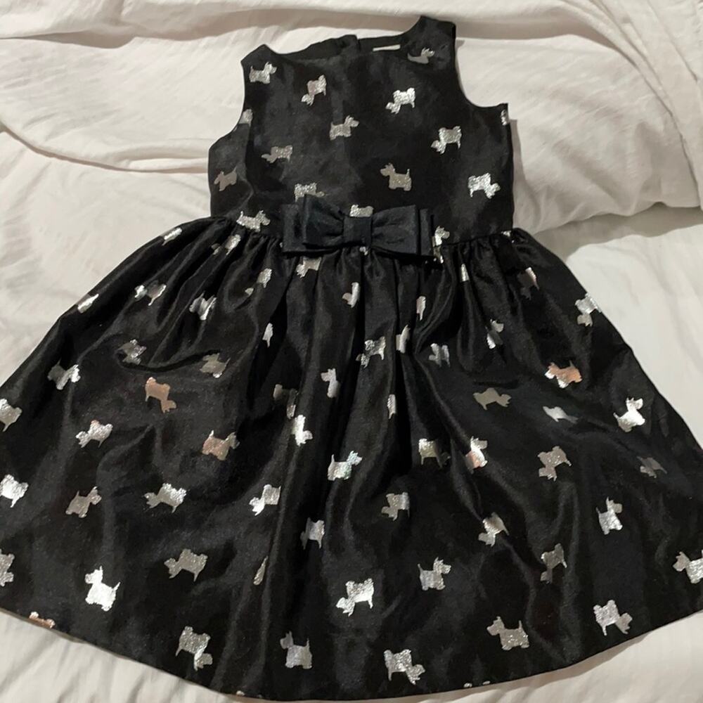 Gymboree 4 black dress with silver metallic Scottie dogs worn once and perfect